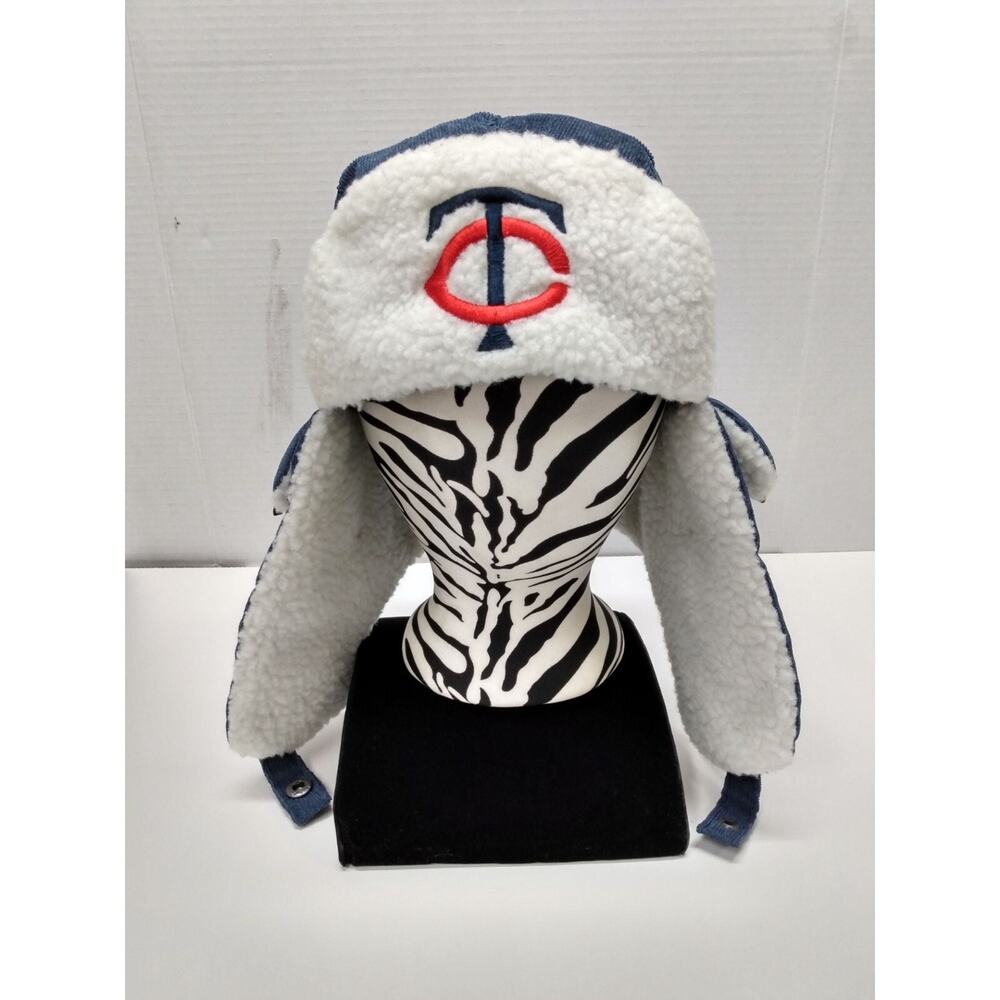 Minnesota MN Twins Trapper Hat Pepsi MLB Baseball Sherpa Fleece Ear Flaps Winter